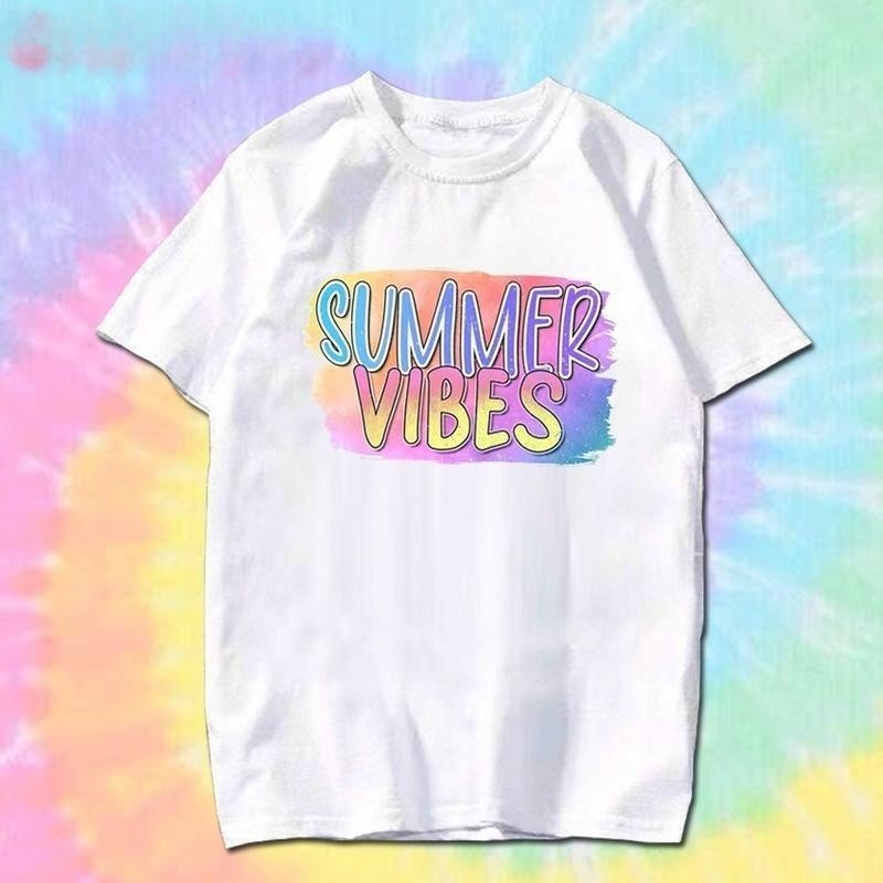 UT shop 🌊เสื้อยืดOversize''HELLO SUMMER''t shirt cotton100% พลัสไซส์ เสื้อคู่รัก alphabettshirt ใส่ส