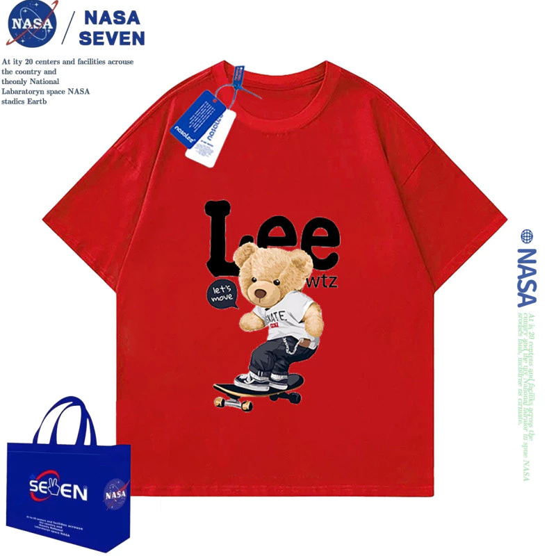 NASA 2025 สินค้าใหม่! เสื้อยืดแขนสั้นสำหรับเด็ก 100-160  สบายและนุ่ม แฟชั่นการ์ตูนน่ารักดูดซับผ้าผ้านุ่มสไตล์เกาหลี thumbnail 3