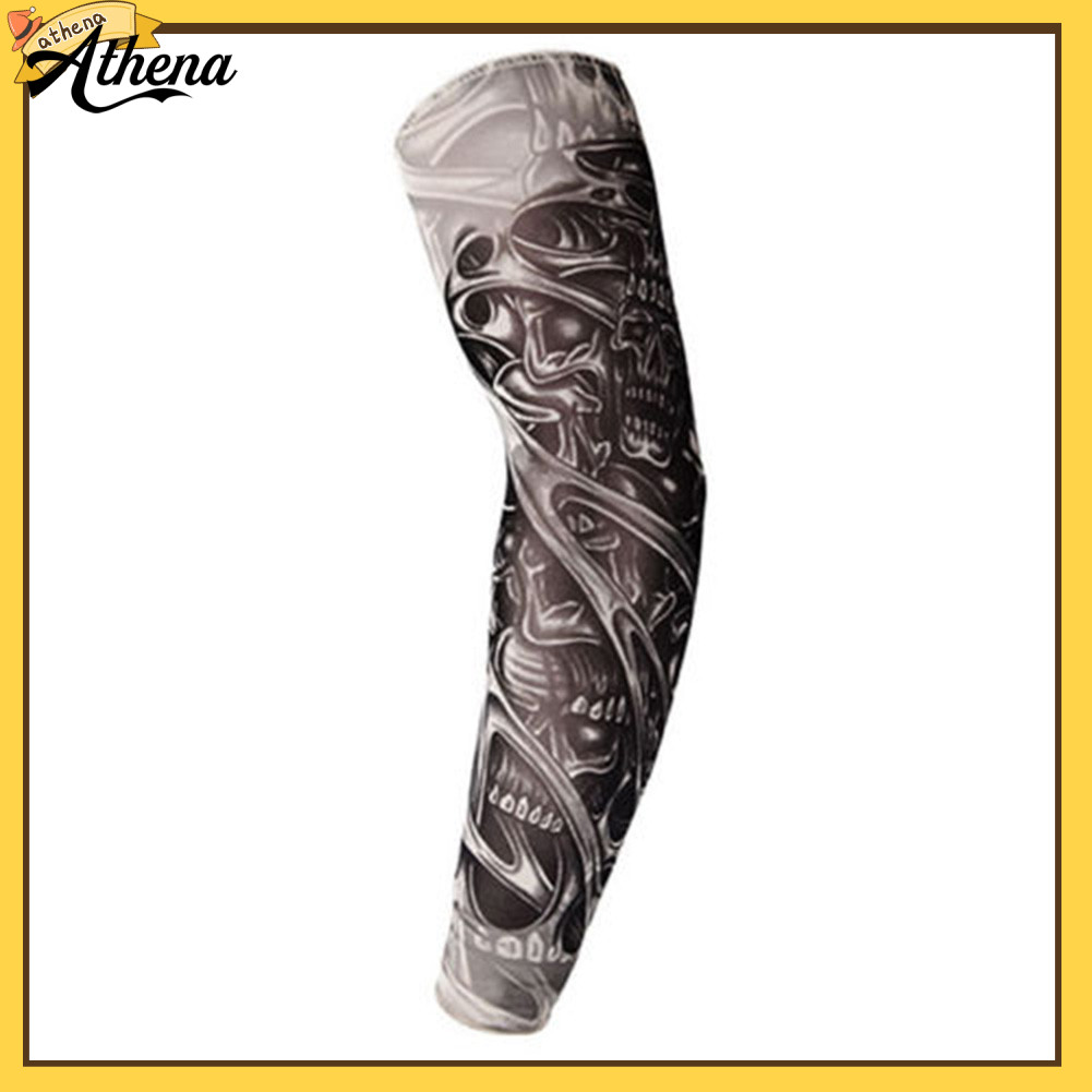 ที่| Unisex Stretched UV Protection Cycling Outdoor Fake Slip On Tattoo Arm Sleeve