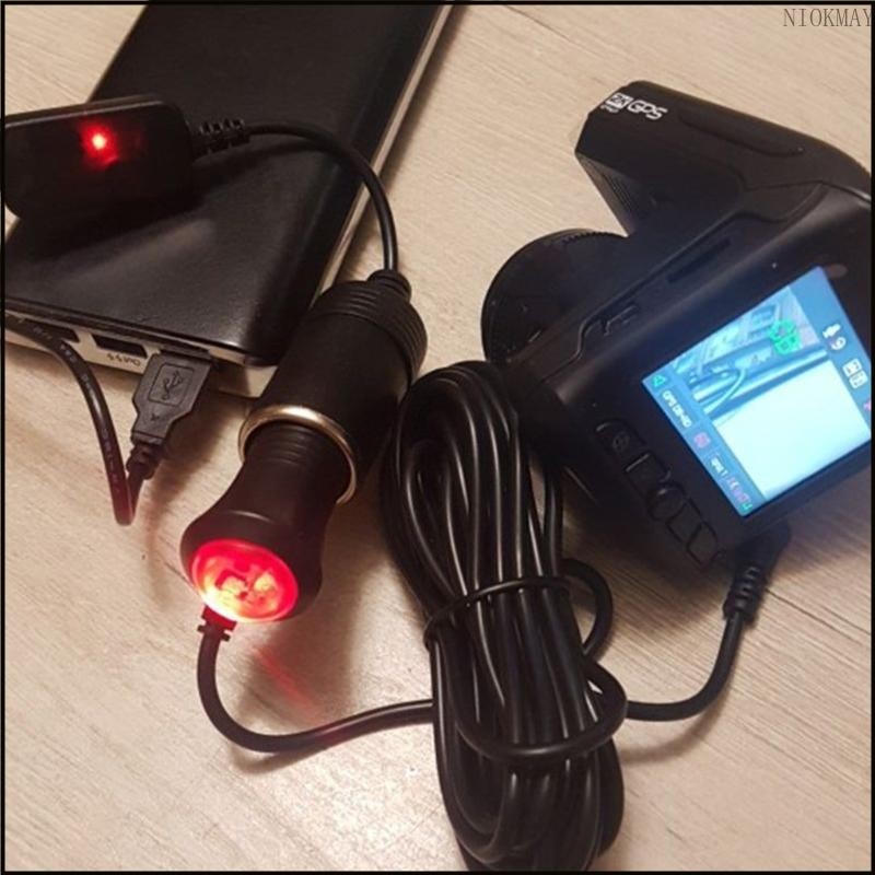 Niok 5V 2A USB ถึง 12V ไฟแช็กซ็อกเก็ต USB ไฟแช็กชายกับหญิง