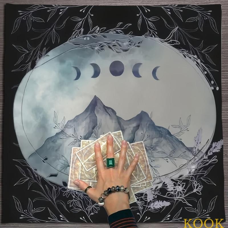 Kook Divinations ผ้าปูโต๊ะ Moon Mountain Astrology ไพ่ทาโรต์ผ้าปูโต๊ะแท่นบูชาผ้า Divinations เกมกระดานอุปกรณ์เสริม