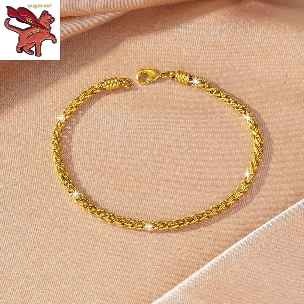 18k Saudi Gold Pawnable 4mm Chopin Bracelet พร้อมภูมิแพ้ต่ํา และไม่ซีดจาง