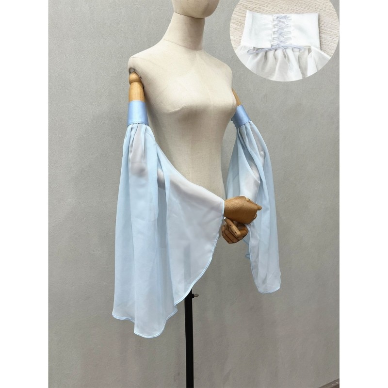 Mim ผู้หญิง Bishop แขนที่ถอดออกได้ Sheer แขน Cuffs สำหรับชุดแต่งงาน - รูปที่ 6