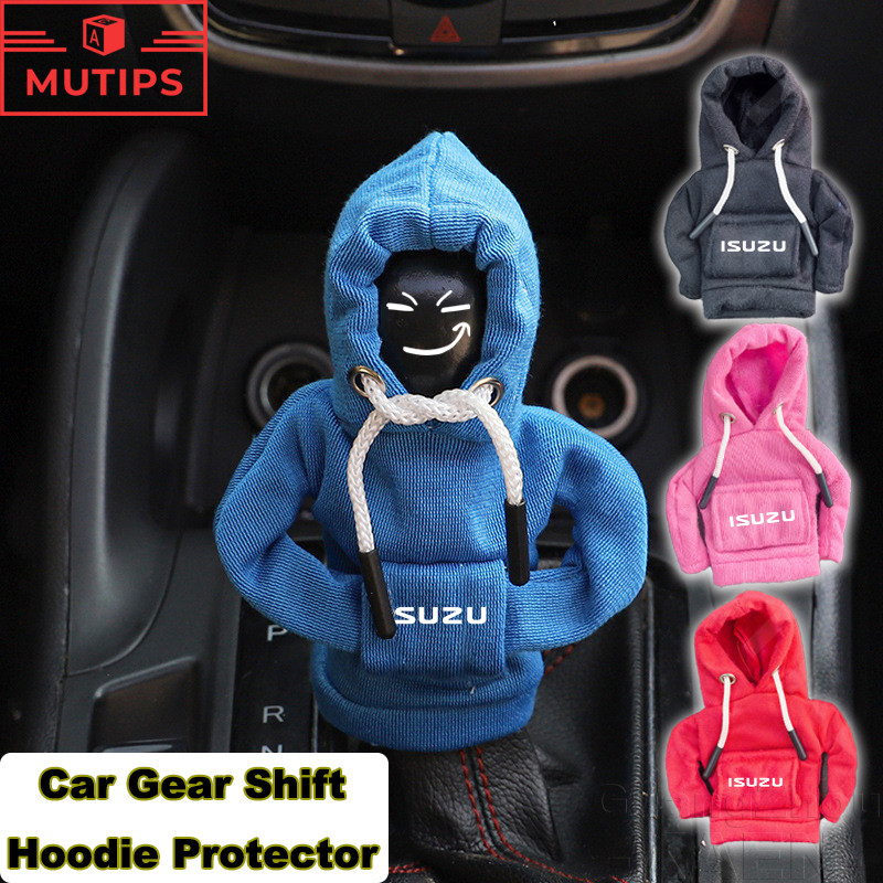 Isuzu อุปกรณ์เสริมอัตโนมัติ ปลอกหนังหุ้มลูกบิดเกียร์รถยนต์  แฟชั่น Hoodie สําหรับ Panther Elf Traga Dmax Mux Trooper MU7 TFR Crosswind Panther