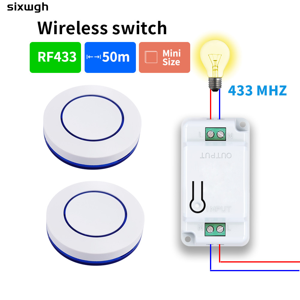 สวิตช์ไร้สายสวิตช์ควบคุมระยะไกล 433MHz Rf สวิตช์ปุ่มกดสําหรับเครื่องใช้ในบ้านเปิดโคมไฟ