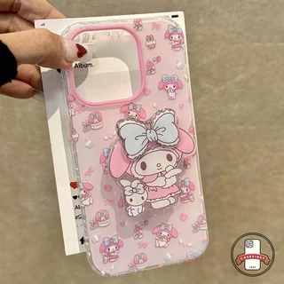 น่ารักเมโลดี้คิตตี้แมวน้อยดาวโบว์กราฟิติ เคส IPhone 17 11 15 12 16 13 14 Pro Max Air XR X 7Plus 6 8 14 15 16 Plus XS Max