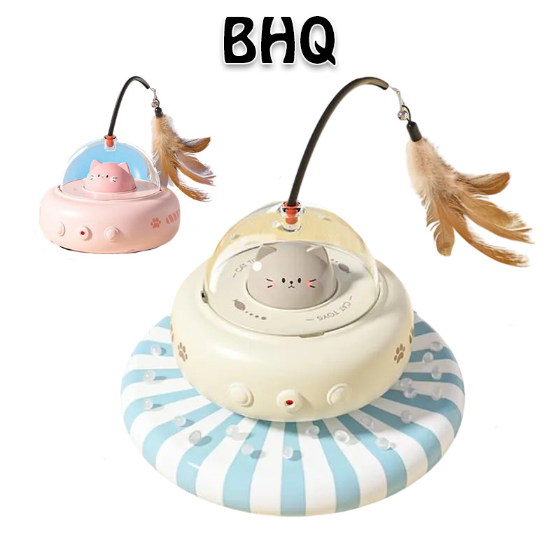 BHQ ของเล่นแมว ของเล่นแมวอัจฉริยะ ด้วยขนนก การหลีกเลี่ยงอย่างชาญฉลาด หมุนได้ 360 องศา