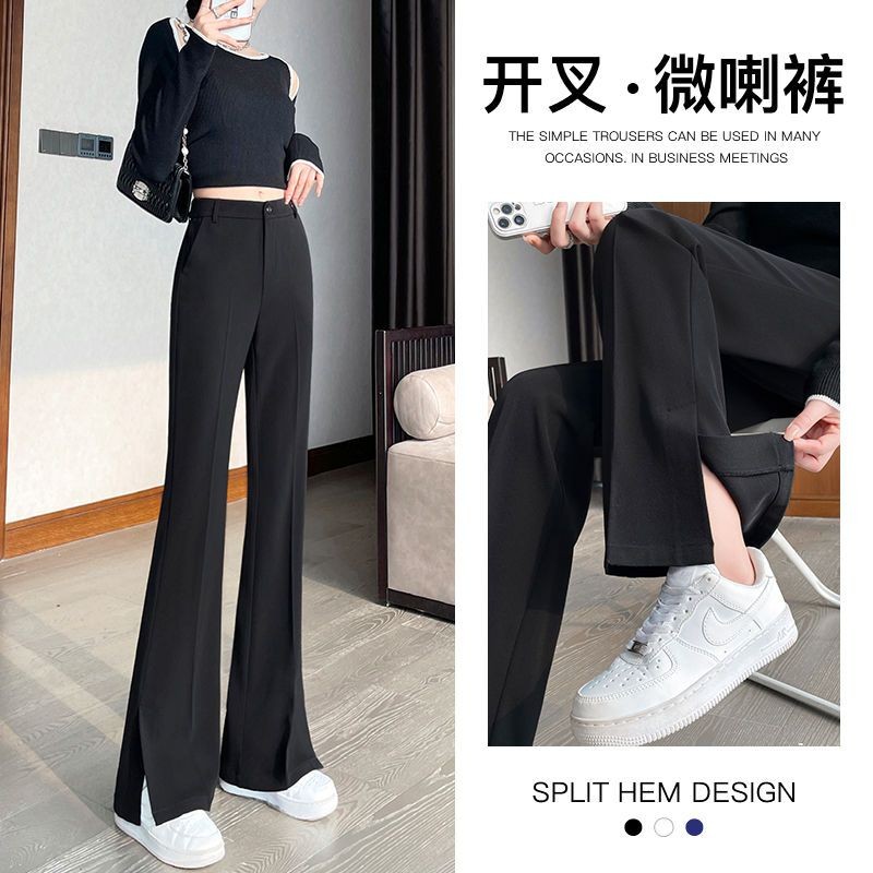 大码 ยํา เริ่มต้น微กางเกงขาสั้นหญิง2025夏季新款高宽松显瘦百腰显瘦休闲裤สาวใหญ่แยกกางเกงบานเล็กน้อยสําหรับผู้หญิง 2025zi