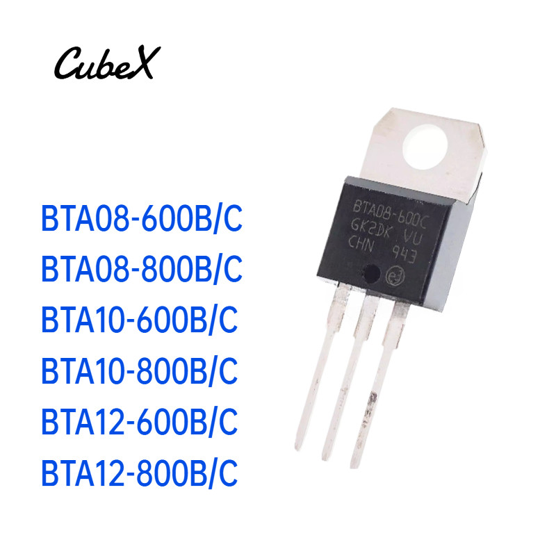 5 ชิ้น Original BTA08/BTA10/BTA12 Series Triac BTA08/10/12-600B 600C 800B 600V/800V High-Power Thristor TO-220 แพคเกจ