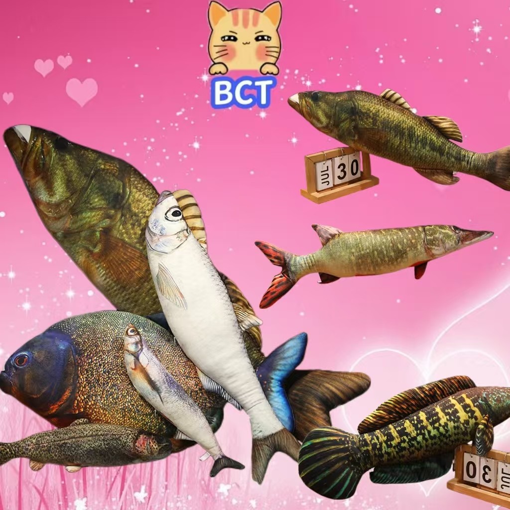 Bct หมอนปลาประดิษฐ์ Brontosaurus Bass Piranha Billfi ตุ๊กตาของเล่นหมอนนอนเบาะเก้าอี้นุ่มบรรจุโซฟาเบาะของขวัญวันเกิดสาวตกแต่งบ้านของขวัญคริสต์มาส COD