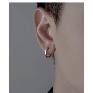 เพชร Faceted ต่างหูผู้ชายผู้หญิงสไตล์ใหม่ All-Match High-End เงินเครื่องประดับหู