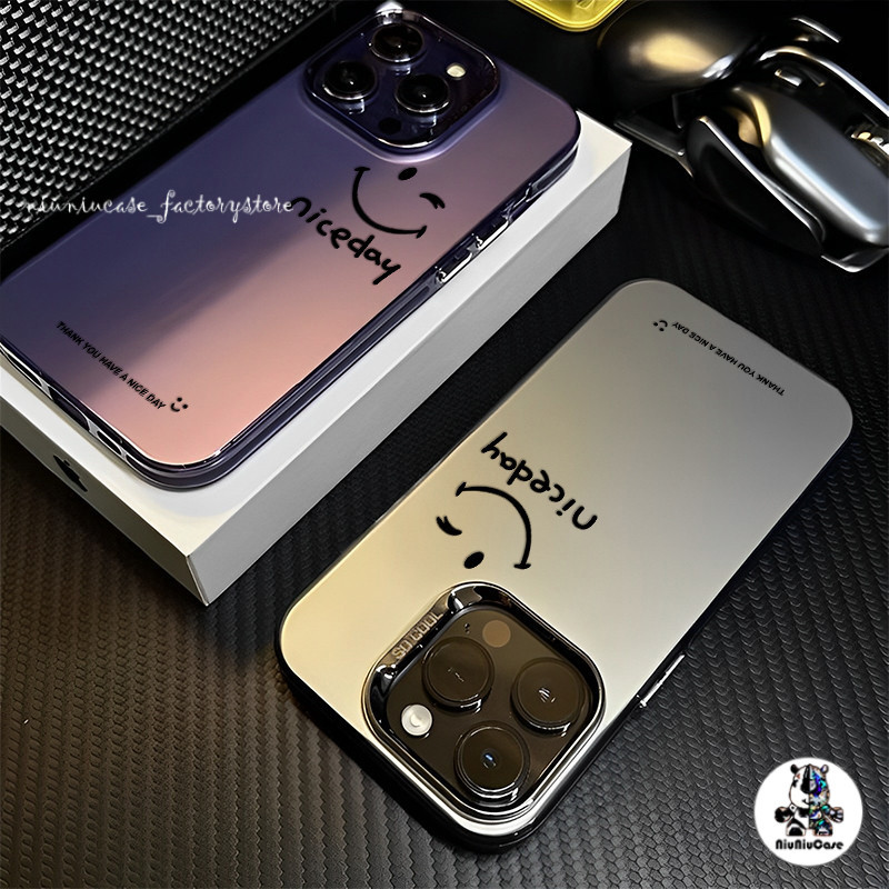 เคสไอโฟน13 รูปแบบรอยยิ้มน่ารัก สำหรับ IPhone 13 12 7Plus 14 15 11 16 Pro Max 8Plus XR XS Max SE กันกระแทก เคสแข็งคุณภาพ