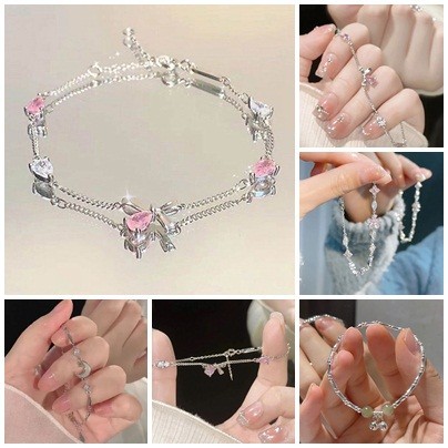 กําไลข้อมือ รูปหัวใจ เครื่องประดับ เด็กผู้หญิง สร้อยข้อมือโลหะผสม เครื่องประดับ ฤดูร้อน เครื่องประดับตกแต่งแฟชั่น