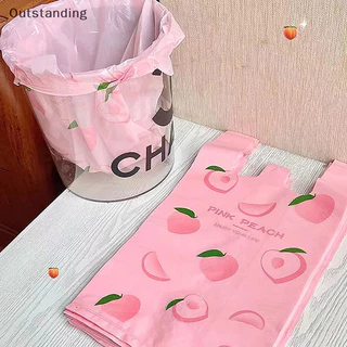Outstanding ใหม่ ถุงพลาสติกใส่ผลไม้น่ารัก พร้อมหูหิ้ว สําหรับใส่อาหาร ซูเปอร์มาร์เก็ต ร้านขายของชํา 50 ชิ้น