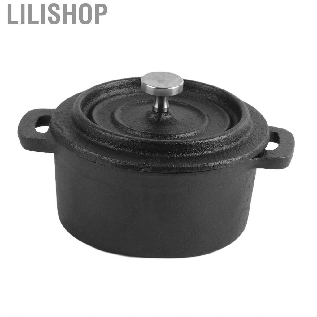 Lilishop Cast Iron Dutch Oven Non Stick Camping Cooking Pots W/Lid Baking HOT