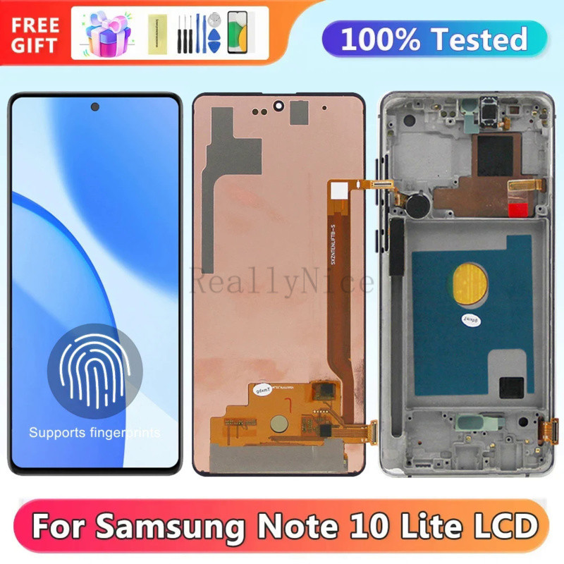 หน้าจอ AMOLED สําหรับ Samsung Galaxy หมายเหตุ 10 Lite N770 N770F N770F/DS จอแสดงผล Lcd หน้าจอสัมผัสด