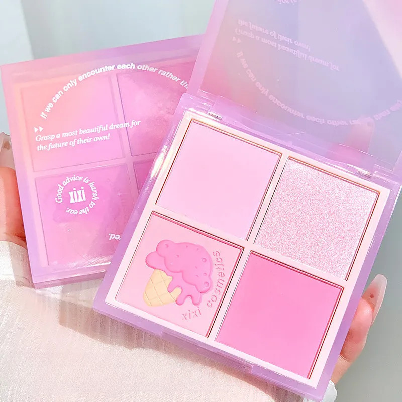 Xixi พาเลทอายแชโดว์ บลัชออน 4 สี 2in1