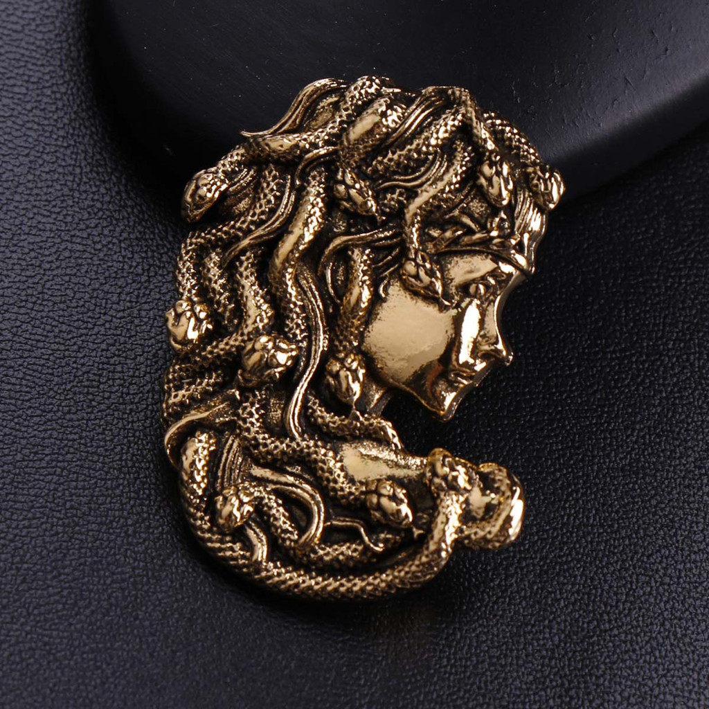 เข็มกลัด Medusa ระดับไฮเอนด์ สไตล์เรโทร สําหรับตกแต่งชุดสูท ชุดเดรส เสื้อยกทรง