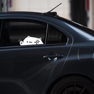 2ชิ้นสร้างสรรค์แมวสะท้อนแสงตัวรถสติกเกอร์กันน้ํารอยขีดข่วนคร…