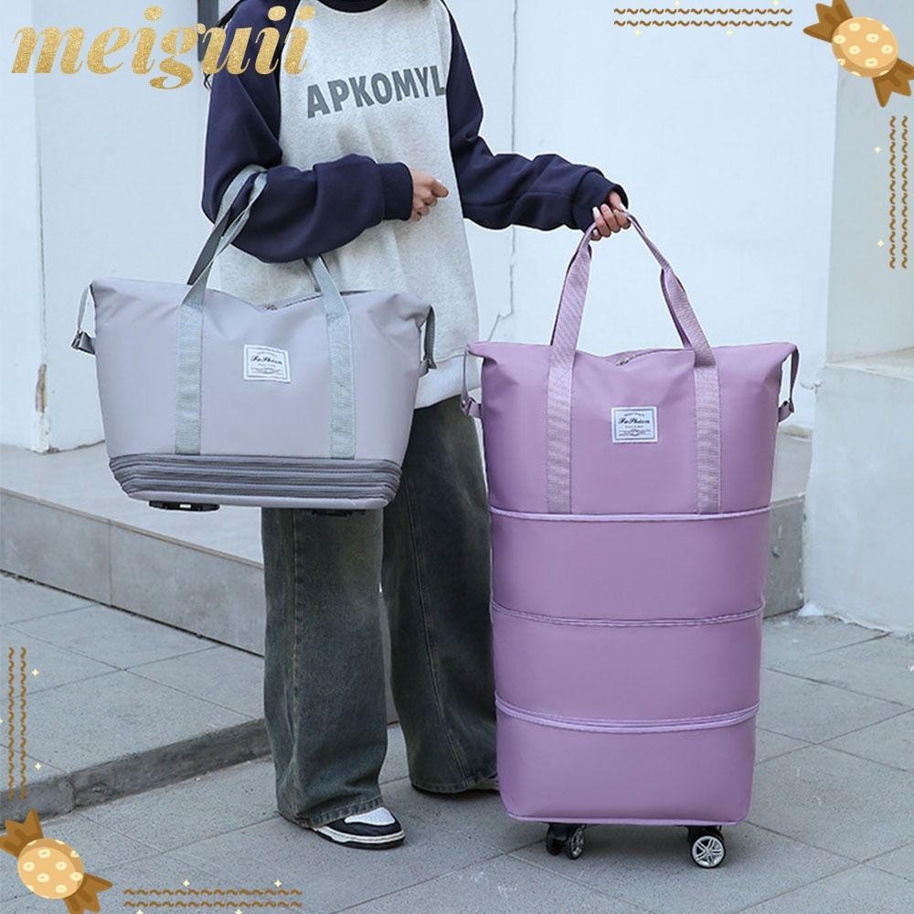 Meiguii กระเป๋าเดินทาง กระเป๋าถือ พับได้ หลายช่อง พร้อมล้อลาก ความจุขนาดใหญ่ สไตล์นักธุรกิจ