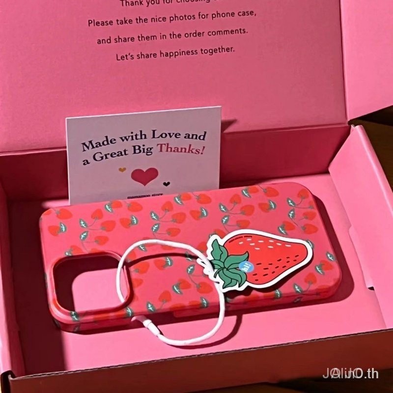 เคสโทรศัพท์มือถือ ลายสตรอเบอร์รี่ สําหรับ iPhone 7 8 plus x xs XR xsmax 11 12 13 14 15 Pro Max mini 