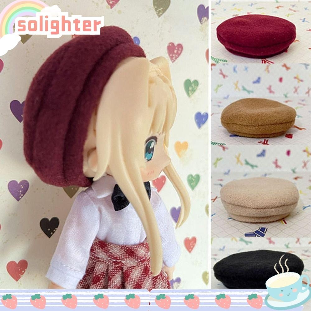 Solighter หมวกเบเร่ต์ ผ้าวูล 5 สี อุปกรณ์เสริม สําหรับตุ๊กตา 1/11 OB11 1/12 BJD