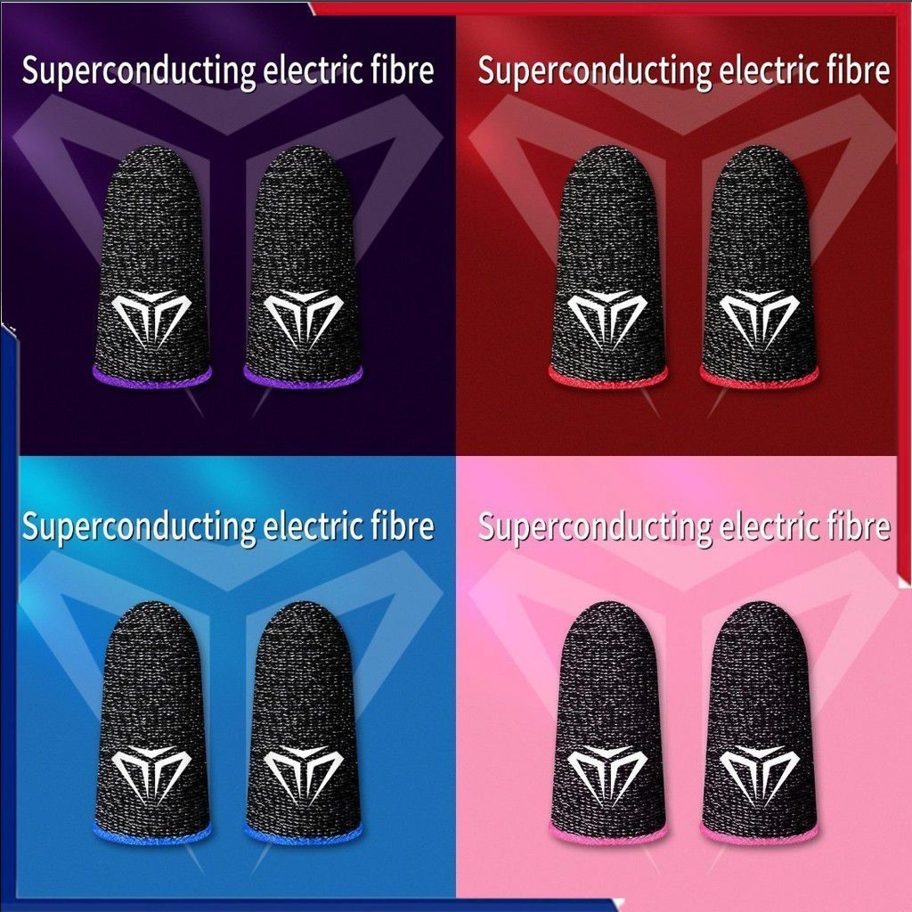 ปลอกสวมนิ้วมือ ระบายอากาศ กันเหงื่อ สําหรับเล่นเกมมือถือ 1 คู่