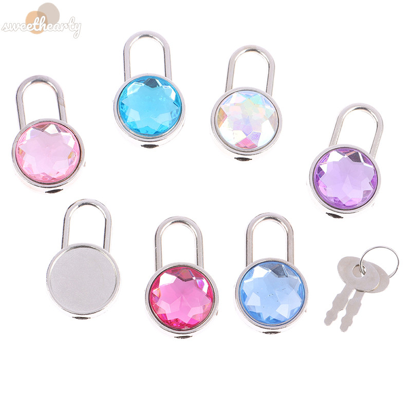[สวีทฮาร์ทย์] 1เซ็ตทรงกลมกุญแจสีฮาร์ดแวร์ล็อคด้วยกุญแจล็อคสําหรับกระเป๋าเดินทางกล่องเครื่องประดับแต่งงานไดอารี่หนังสือกระเป๋าเดินทางใ