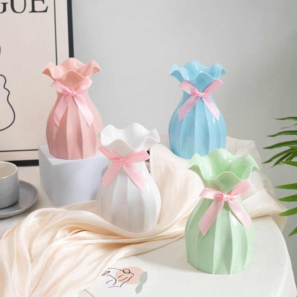 ไอปิง แจกันดอกไม้แห้ง, แจกันพลาสติก ทําเอง, โบว์ทนทานสไตล์นอร์ดิกจี้ห้องนั่งเล่นตกแต่ง - รูปที่ 6