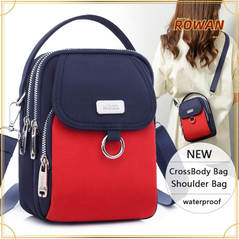 Rowans Messenger Bag, Multilayer Mobile Phone Storage Shoulder Bag, Trend Cloth Zipper CrossBody Bag Girl