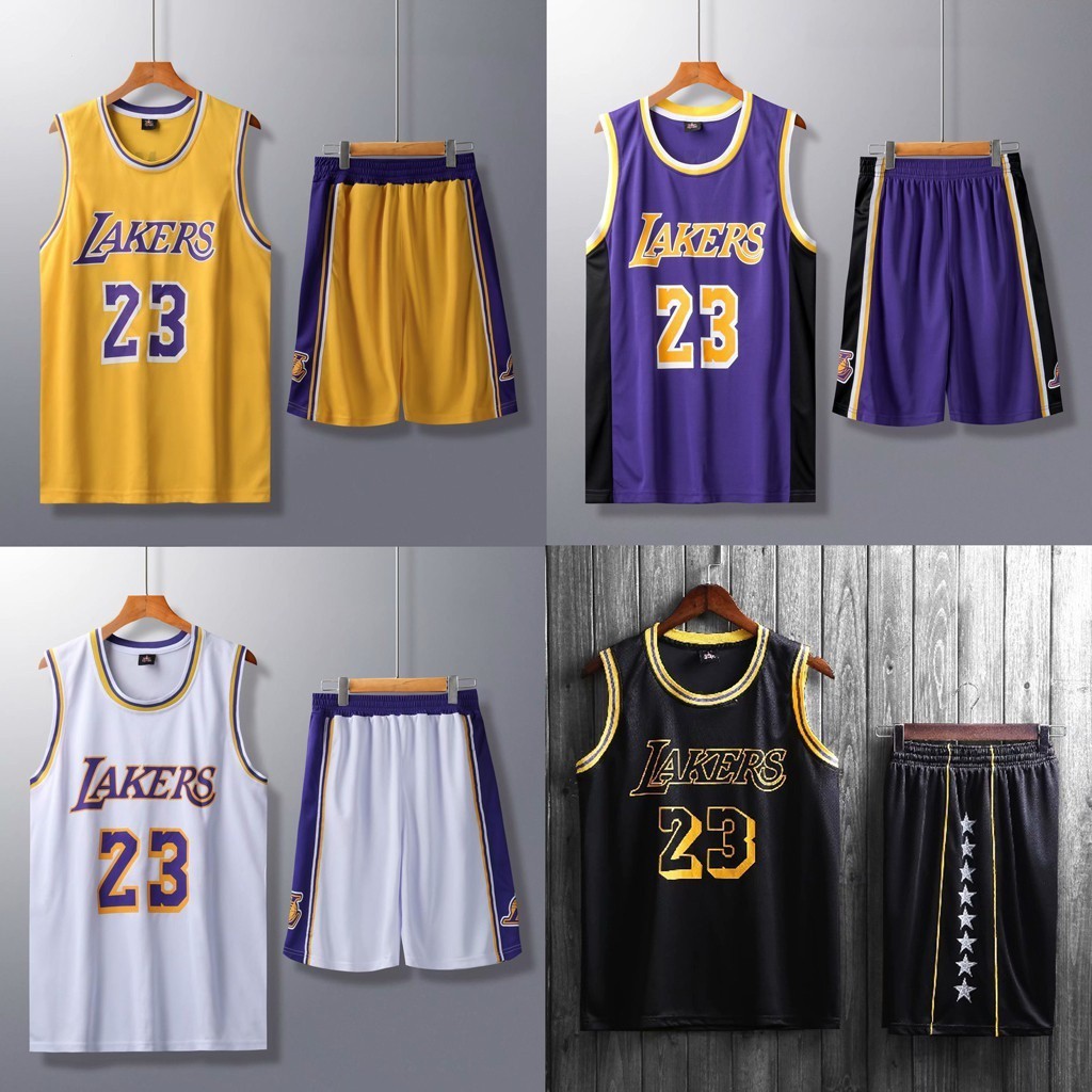Uhomeเสื้อบาสเก็ตบอลKids & Mens City Edition LA Lakers No.23 LeBron James Jersey for Kid & Men Basketball Clothing