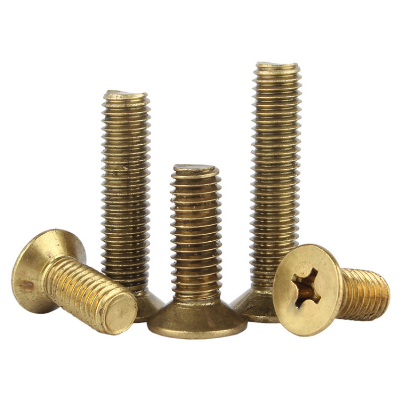 [M2-M8 ] สกรูทองเหลืองทองแดง Phillips Countersunk สกรูหัวแบนเครื ่ องสกรูสกรูชุด Daquan M2.5M3M4M5M6