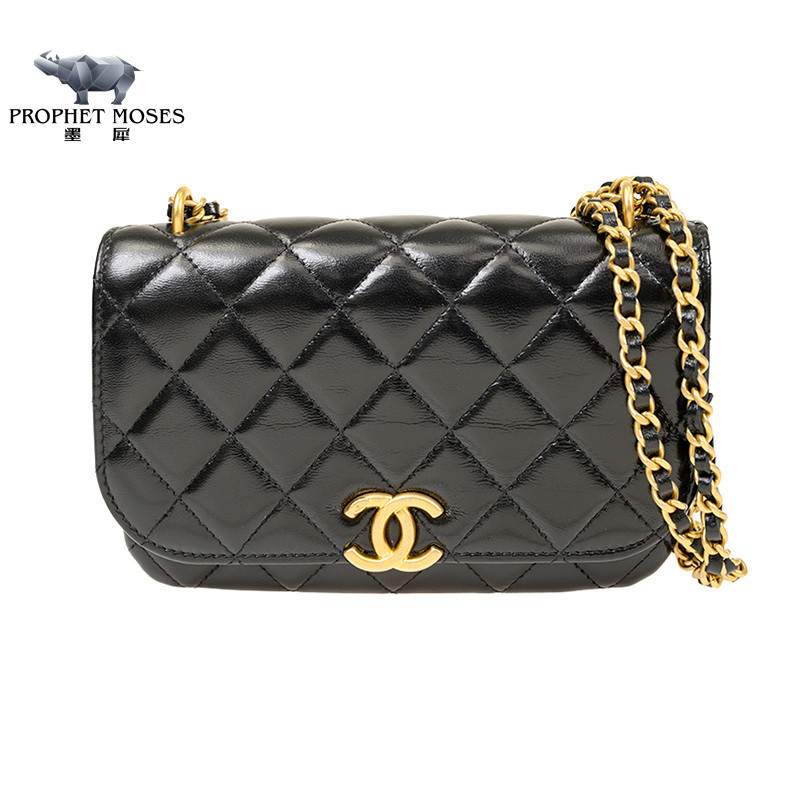 Moxi Chanel/Chanel New Women's Bag Single Shoulder Crossbody Diamond Sheepskin Mini Gold Buckle Chain AP3373