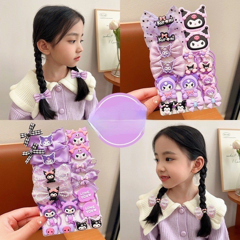 18 ชิ ้ น/ชุด Kawaii Sanrio Hairclip Cinnamoroll Kuromi การ ์ ตูน Duckbill Hairpin Simple อุปกรณ ์ เสริมผม