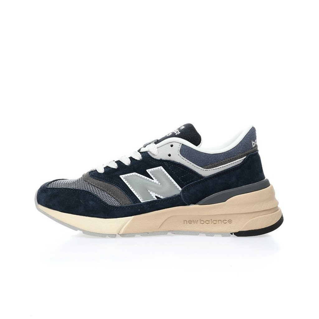 Nn Yun dong New Balance 997R " Navy ปรับปรุงรุ ่ น Series Low Top Classic Retro Thick Sole Casual Sports Jogging Shoes " Navy Blue Silver Beige Sole U997RHB