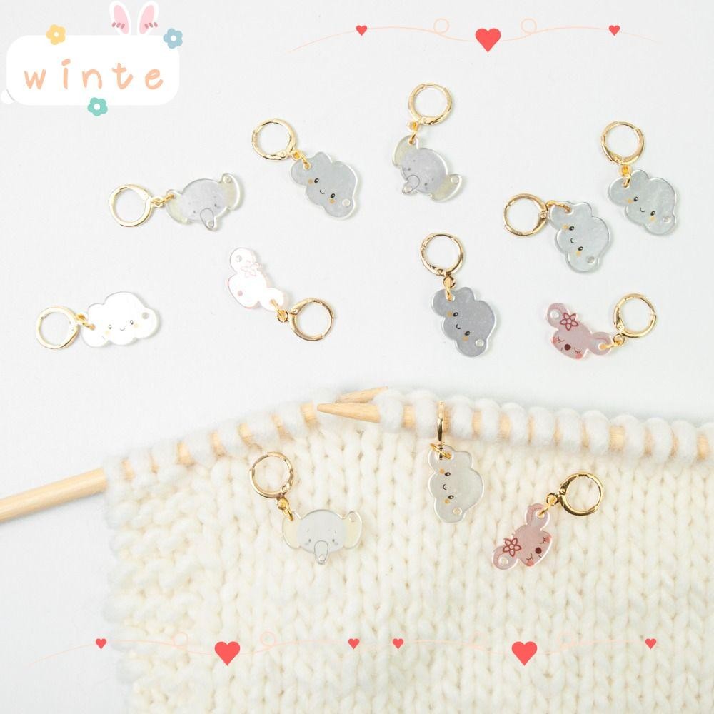 Winte โลหะถักเครื่องหมายตะเข็บ,อุปกรณ์เย็บผ้า DIY Craft Marker เครื่องมือถักโครเชต์ Stitch Marker, ล็อคแหวนดอกไม้จี้โลหะโครเชต์ Latch ถักเครื่องมือ