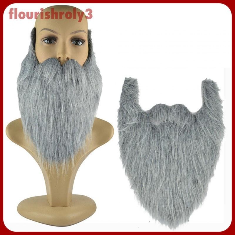 [ Flourish ] 6x เคราปลอม Xmas Santa Claus Beard Props จําลองตลก Professional เคราปลอมหนวดสําหรับ Carnival ฮาโลวีน Xmas