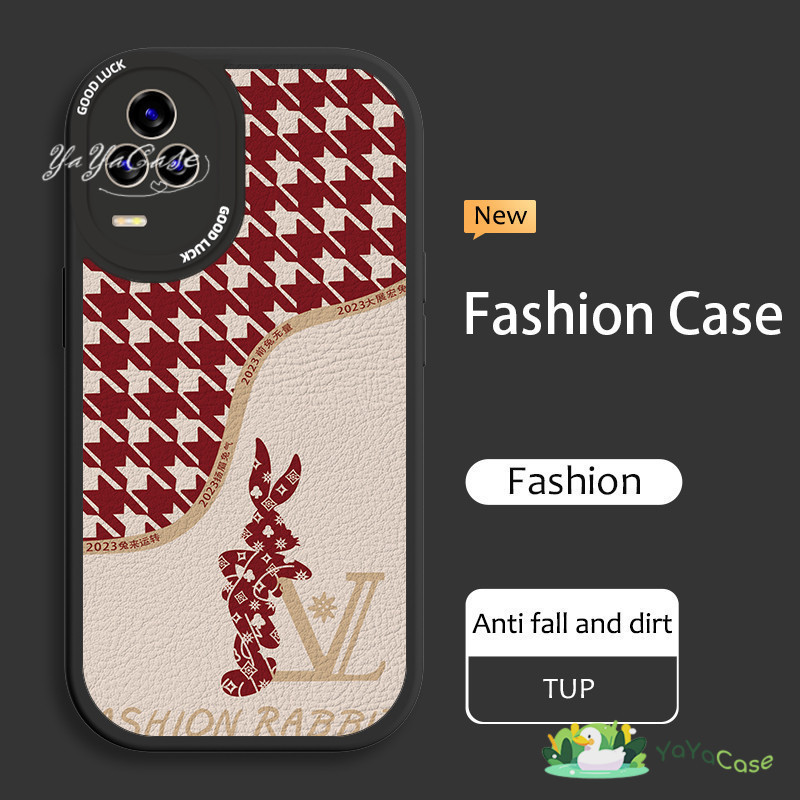 สำหรับ IPhone 14 11 13 12 Pro Max FOR เคสไอโฟน14 7 8 Plus X XR XS MAX LV สไตล์ การ์ตูน กระต่ายน้อยสีแดง รุ่น แฟชั่นเคส