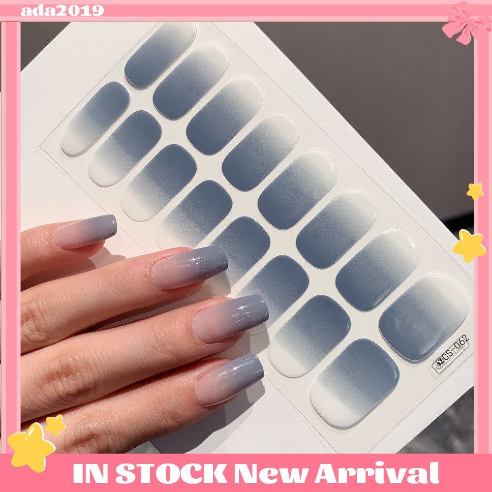 Semi-cured เจลเล็บแถบ Patch สีทึบ Gradient Sliders กาวกันน้ําติดทนนานสติกเกอร์สําหรับเล็บ Wraps UV โคมไฟต้องการ
