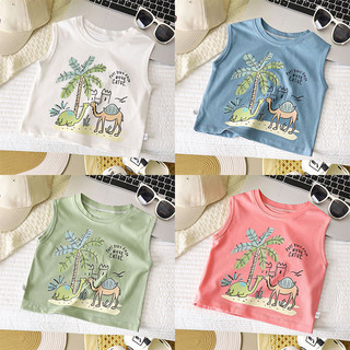 เสื้อกล้ามเด็กผู้ชาย ลายพิมพ์ ทรงหลวม เด็กเล็ก-วัยเด็ก 80-150 ผ้าฝ้าย สำหรับหน้าร้อน พร้อมส่ง