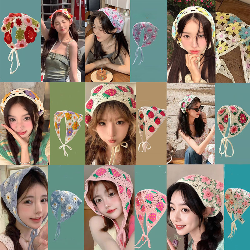 สวยที ่ มีสีสันสามเหลี ่ ยมผ ้ าโพกหัว Kerchief ผ ้ าฝ ้ ายผมผ ้ าพันคอ Headwear ผ ้ าพันคอผมสําหรับสาวหวาน