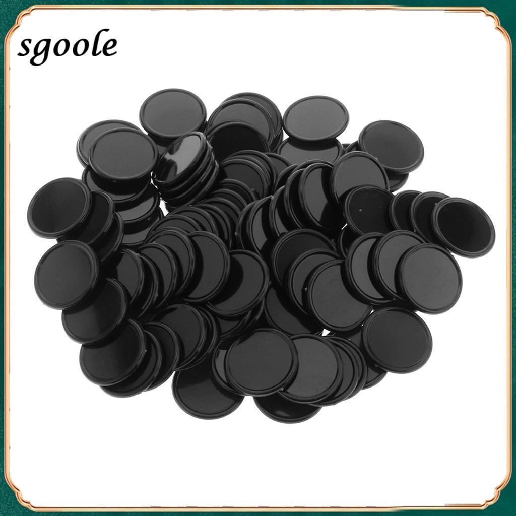 SGOOLE 25mm ชิปเหรียญพลาสติกเงิน 100 บาร์เรลขอบเว้าทนทานและใช้งานได้จริงชิปเกม
