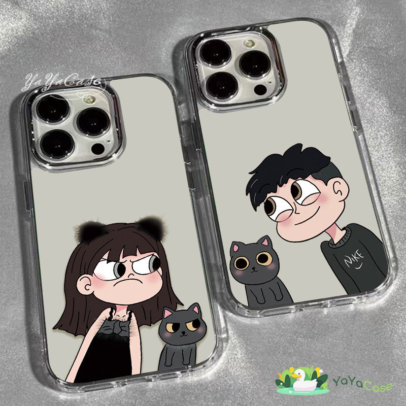 สำหรับ iPhone 11 13 Case FOR เคสไอโฟน14 15 12 pro max 7 8 14 15 Plus X XR XS Max ตลก คู่รัก โปร่งใส รุ่น TPU SOFT เคส