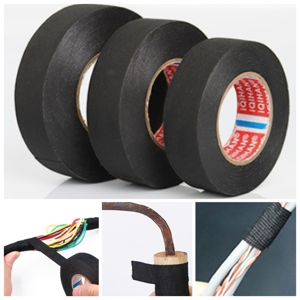 🐱 เทปผ้า พันสายไฟ กันความร้อน เทปพันสายไฟ ยาว 15 เมตร สายไฟรถยนต์ รุ่นอัพเกรดหนา แรงยึดติดสูงกว่าปกติ ผ้าสักหลาด 🐱
