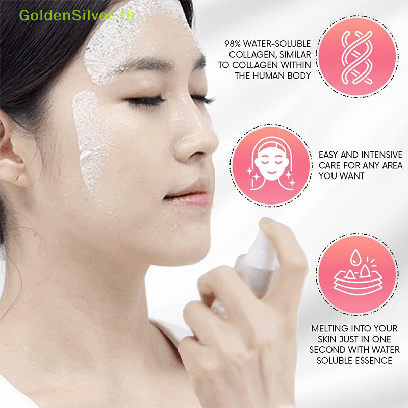 Goldensilver 3 ชิ้น/ถุงคอลลาเจนฟิล์มกระดาษที่ละลายน้ําได้พอกหน้า Anti Aging Moisturizing Hydrolyzed 