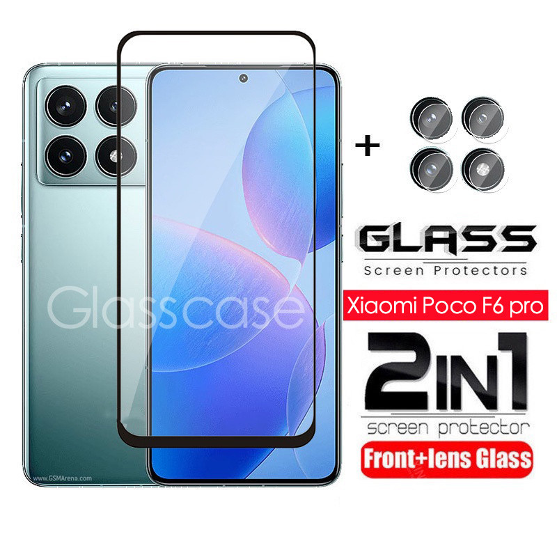 2 in 1 ป้องกันหน้าจอฟิล์มกระจกนิรภัยสําหรับ Xiaomi Poco F6 X6 M6 pro F6pro X6pro M6pro PocoF6pro Poc