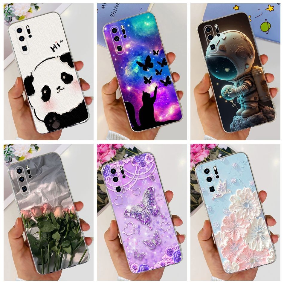 เคส Huawei P30 Pro / P30 Lite P30Pro P30lite MAR-LX2 VOG-L29 น่ารักแพนด้าดอกไม้ทาสีซิลิโคนอ่อนนุ่มเค