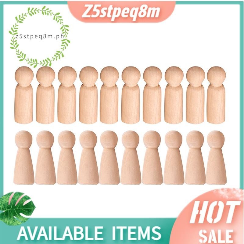 Z5stpeq8mwood Peg ตุ๊กตายังไม่เสร็จไม้คนธรรมดา Blank Bodies Angel ตุ๊กตาสําหรับ DIY Craft Pack 20