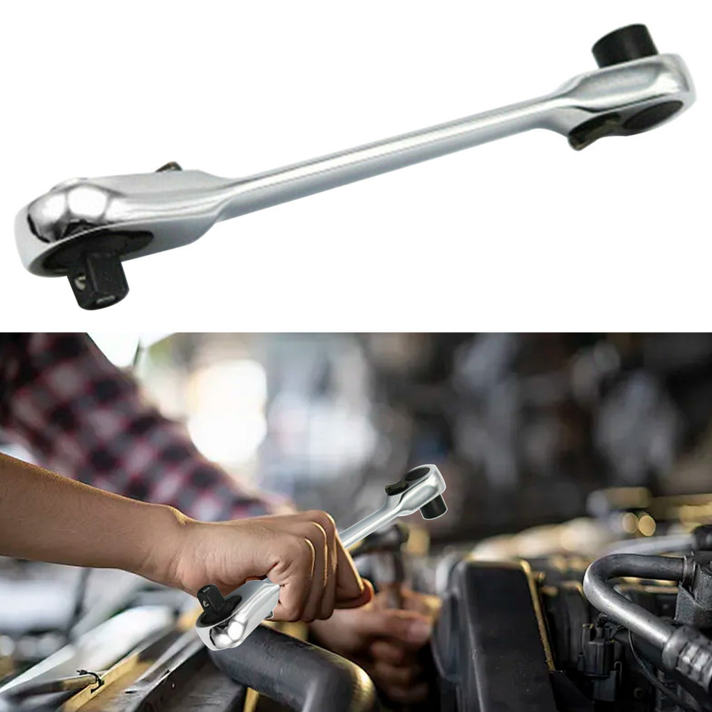 2024 ใหม่ประแจวงล้อขนาดเล็ก 1/4 Double Ended Quick Socket ประแจวงล้อ Double Headed ประแจวงล้อมัลติฟังก์ชั่นเครื่องมือมือ