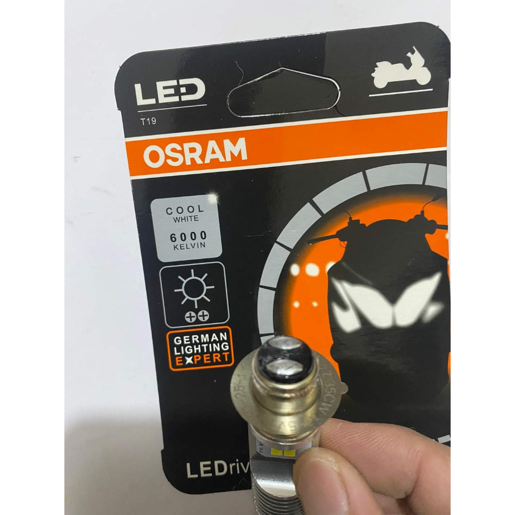 OSRAM หลอดไฟหน้า LED HS1 H4 รถจักรยานยนต์ T19 OSRAM หลอดไฟ LED เครื่องยนต์ Beam HI/LO